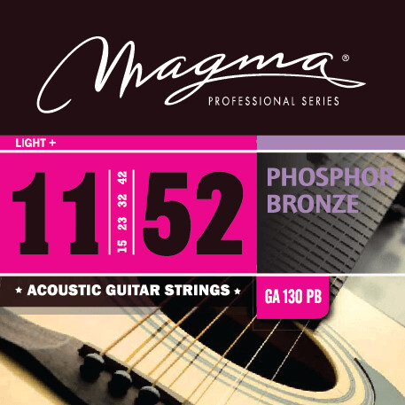 Magma GA130PB. Phosphor Bronze strings for acoustic guitar. Light+. Order code: MAG9000400