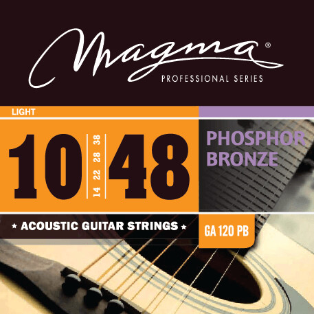 Magma GA120PB. Phosphor Bronze strings for acoustic guitar. Light. Order code: MAG8000400