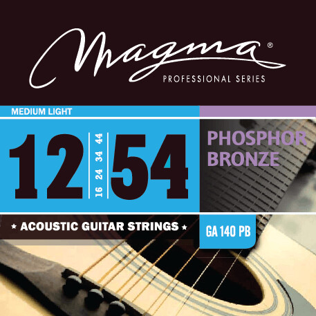 Magma GA140PB. Phosphor Bronze strings for acoustic guitar. Medium Light. Order code: MAG1000400