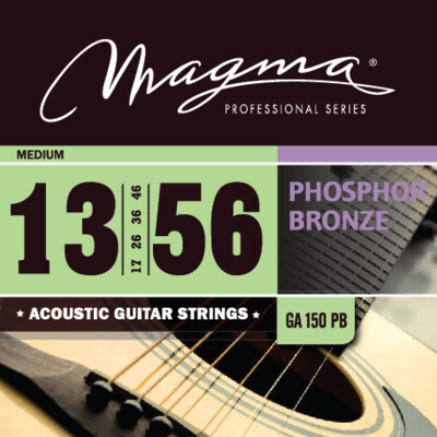 Magma GA150PB. Phosphor Bronze strings for acoustic guitar. Medium. Order code: MAG11000400