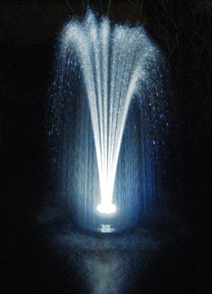 Floating Pond Fountain With White LED Lights - Small