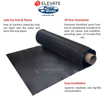 20'x50' Elevate / Firestone PondGard 45 mil EPDM Pond Liner  Full Roll