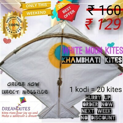 White moon🌙 kites Khambhati PATANG, Cheel Kites