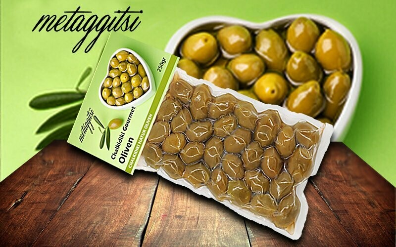 Grüne Oliven, 
naturbelassen, 500 g Vakuumpack