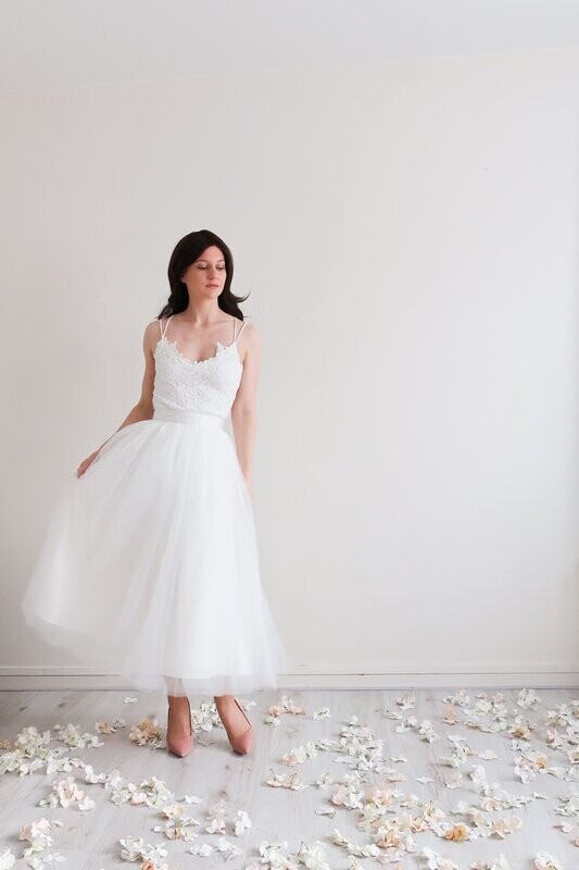 Body CELESTINA + Tutu Mi-Long - Tenue de Mariée Romantique et Moderne