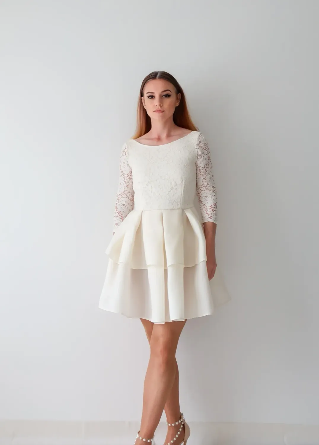 FLEUR - Robe Bohème avec Jupe en Mousseline et Dentelle Florale