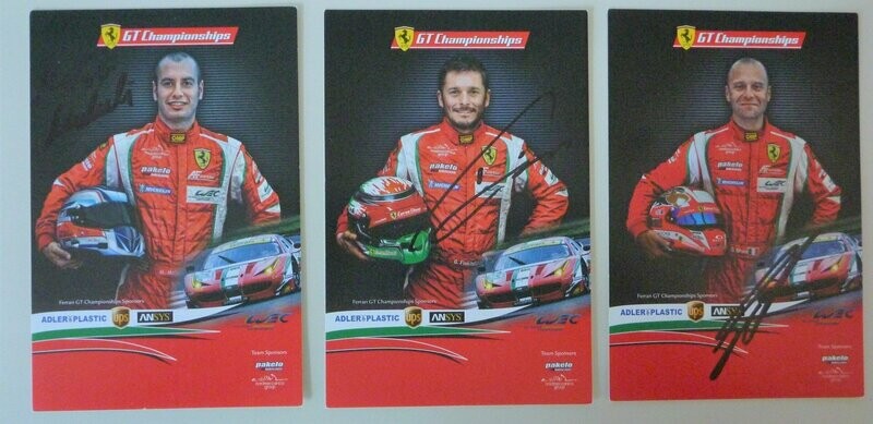4 Ferrari GT Championship cards (2 signed)