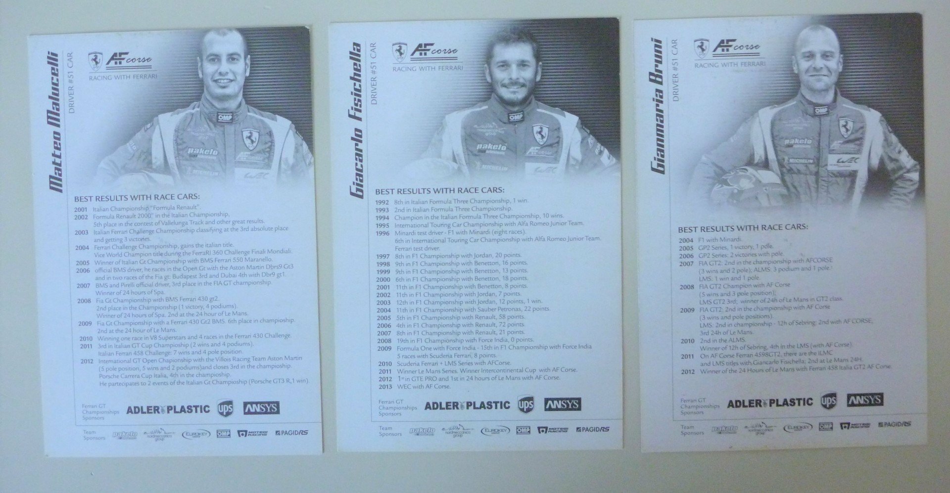 4 Ferrari GT Championship cards (2 signed)