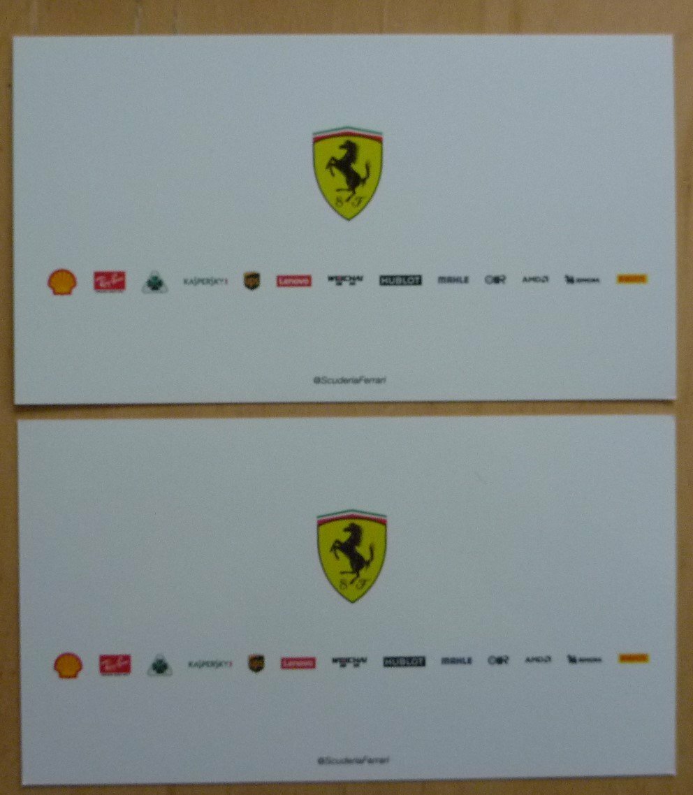 Vettel & Raikkonen official Ferrari postcards