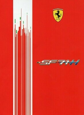 SF71H F1 car official brochure + postcard