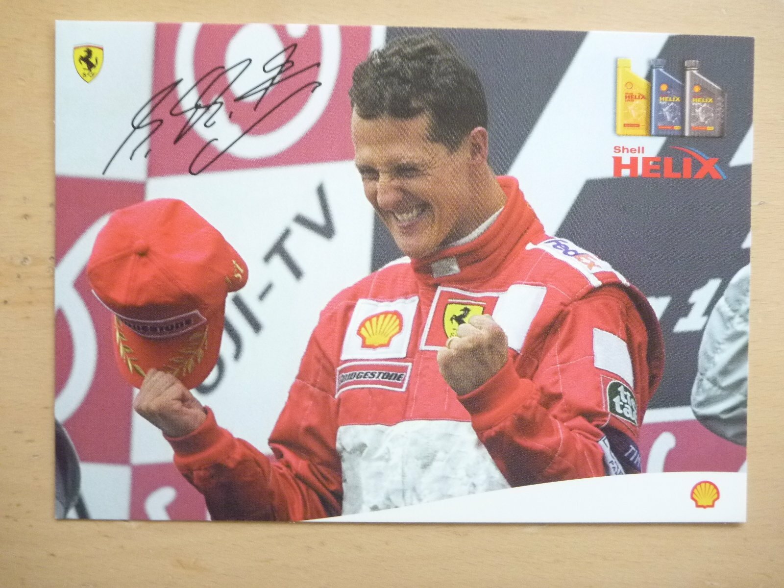  FERRARI Michael Schumacher AUTOGRAPH; genuine NOT printed ! + OFFICIAL POSTCARDS