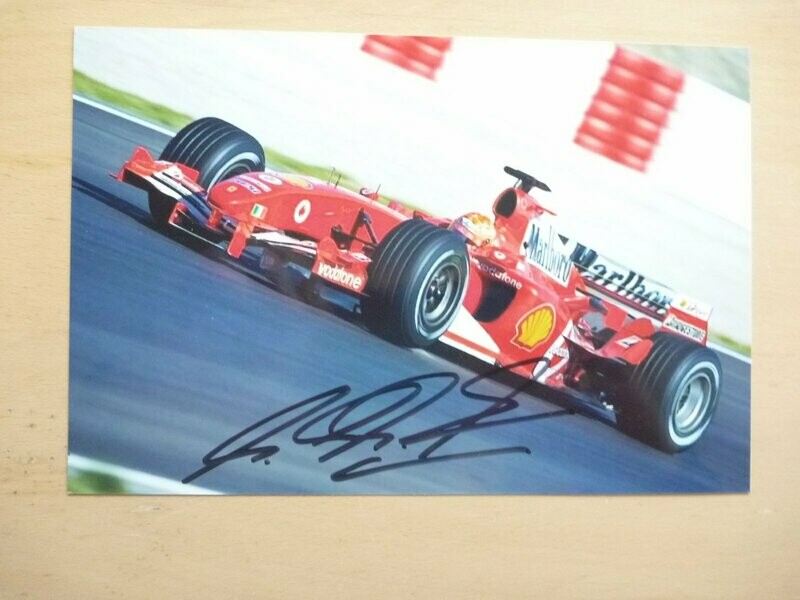 ​ FERRARI Michael Schumacher AUTOGRAPH; genuine NOT printed !  + OFFICIAL POSTCARDS