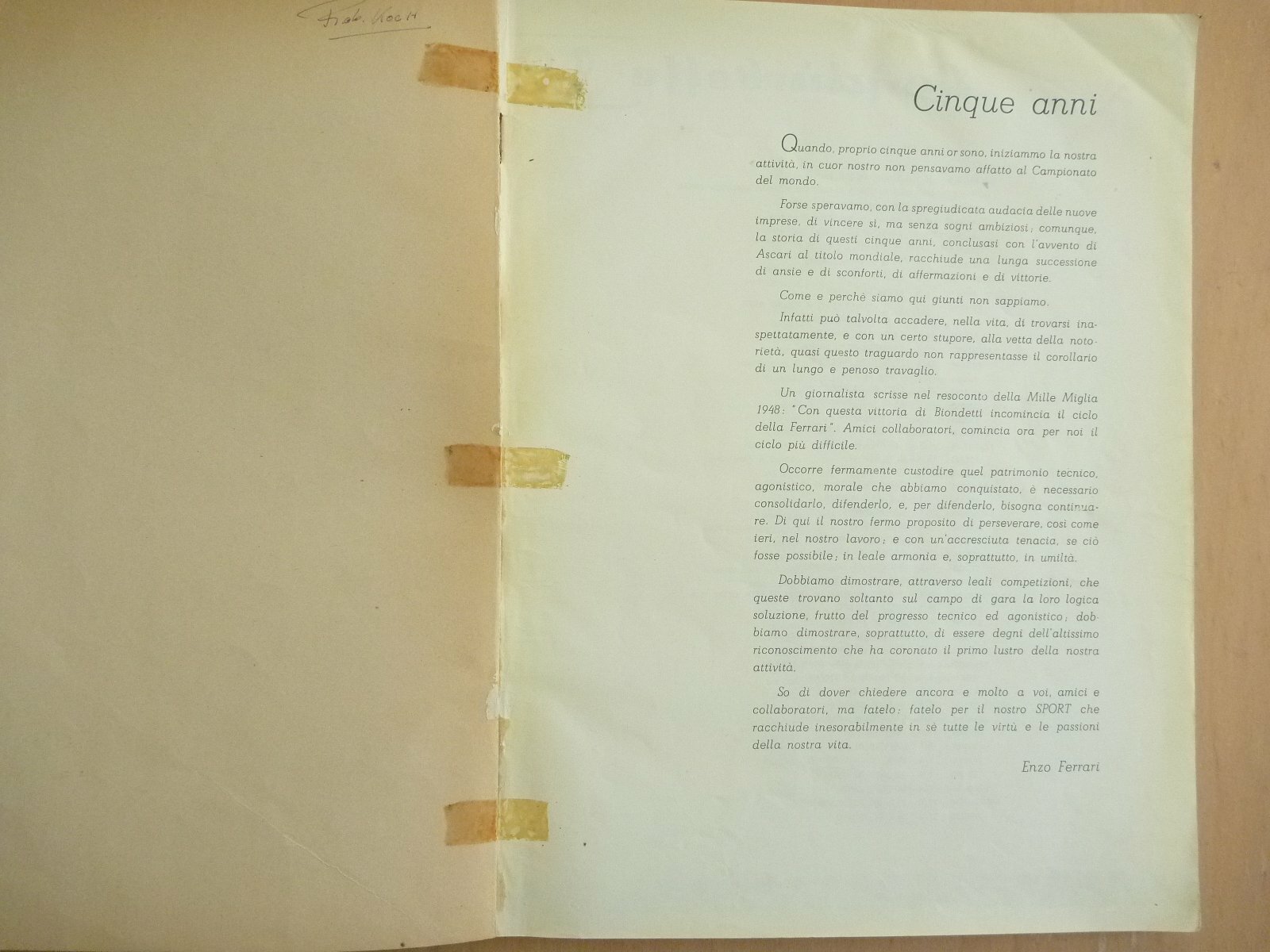 Official 1952 Ferrari Yearbook