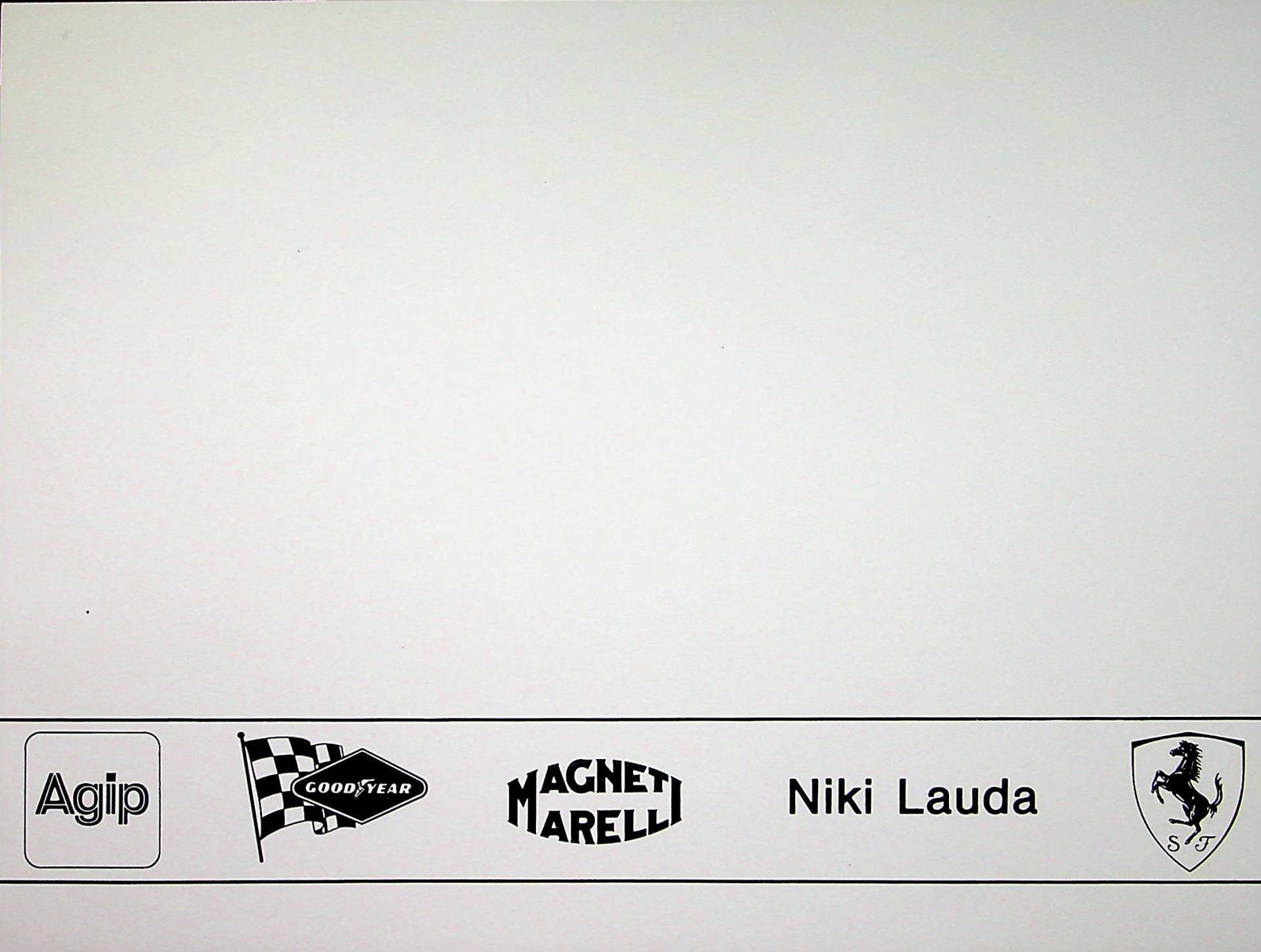 Large size NIKI LAUDA - Official Ferrari 1975 Postcard