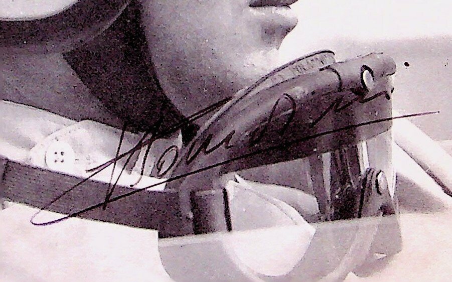 Official Ferrari Lorenzo Bandini postcard with GENUINE autograph