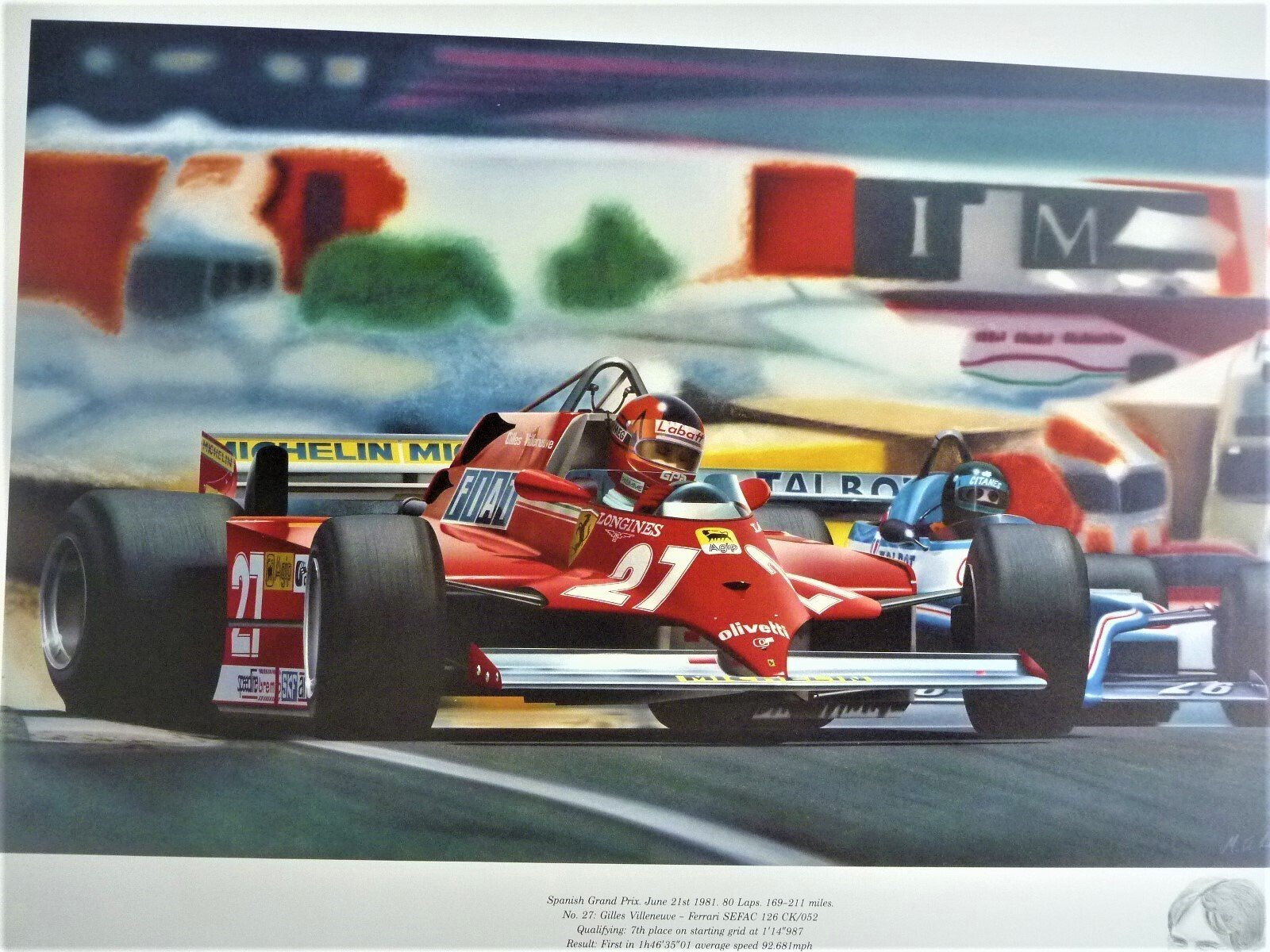 Beautiful GILLES VILLENEUVE print - Limited Edition