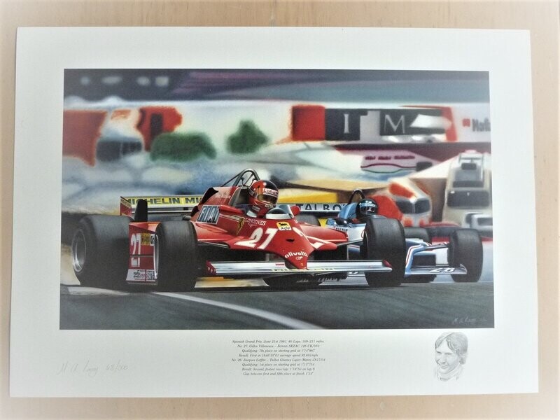 Beautiful GILLES VILLENEUVE print - Limited Edition