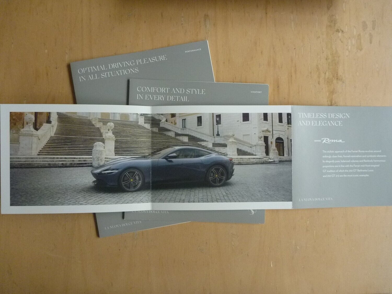 Ferrari ROMA launch brochure portfolio