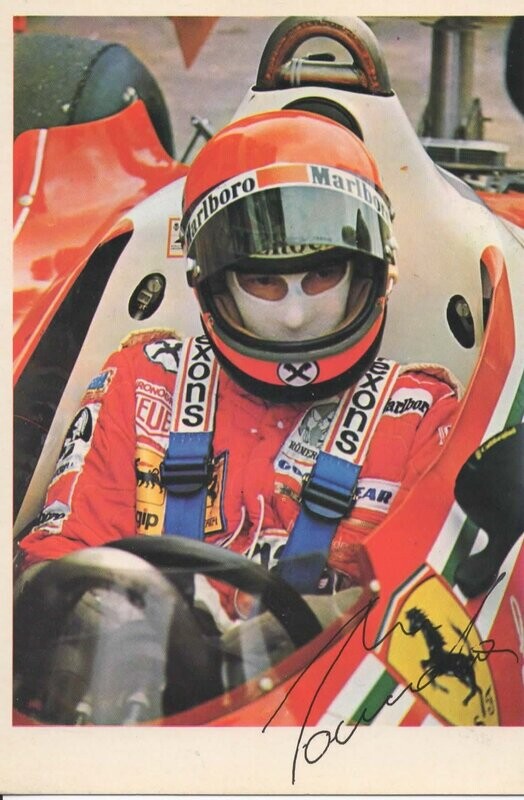 RARE: Official 1976 Ferrari NIKI LAUDA  postcard  - AREXONS version