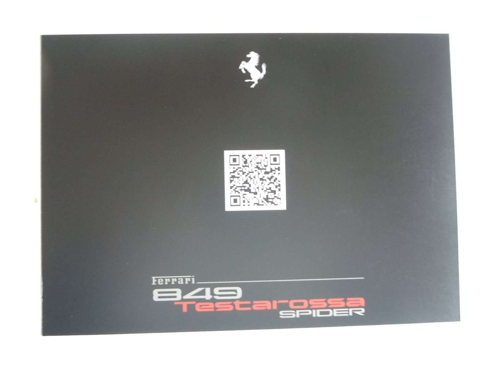 Official Ferrari '849 Testarossa' Postcard - Very Rare !!