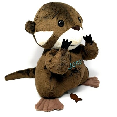 Personalisierte Spieluhr Otter Gr. 30 cm, Kuscheltier Otter mit Namen und Wunschmelodie, süßes Geschenk für Geburt, Taufe, Geburtstag