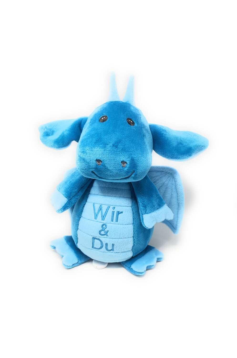 Personalisierte Spieluhr Kuscheltier Drache mit Namen und Wunschmelodie türkis, 30cm, süßes Geschenk für Geburt, Taufe, Geburtstag