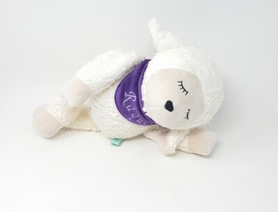 Personalisiertes Kuscheltier Schaf mit Namen als Erinnerungsstück, als Plüschtier oder Spieluhr mit Wunschmelodie