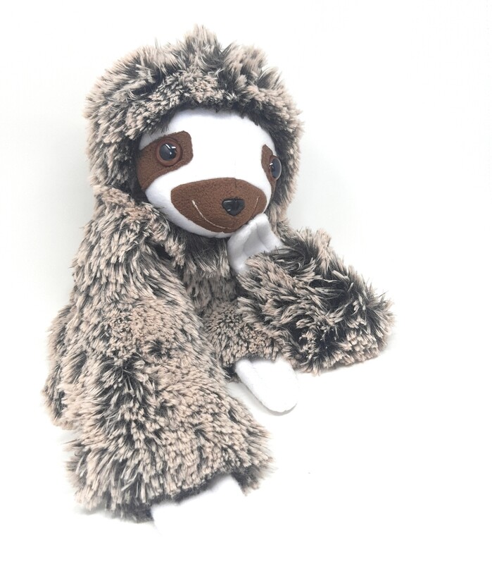 Personalisierte Spieluhr Faultier braun Gr. 45 cm, Kuscheltier Faultier mit Namen und Wunschmelodie, süßes Geschenk für Geburt, Taufe, Geburtstag