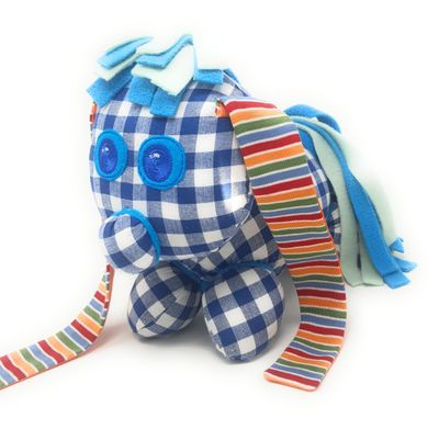 Das kleine Ich Bin Ich Stofftier blau personalisierbar mit Namen aus Öko Baumwolle, groß. Geschenk zum Geburtstag, Einschulung