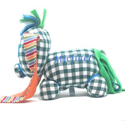 Das kleine Ich Bin Ich Stofftier grün personalisierbar mit Namen aus Öko Baumwolle, groß. Geschenk zum Geburtstag, Einschulung