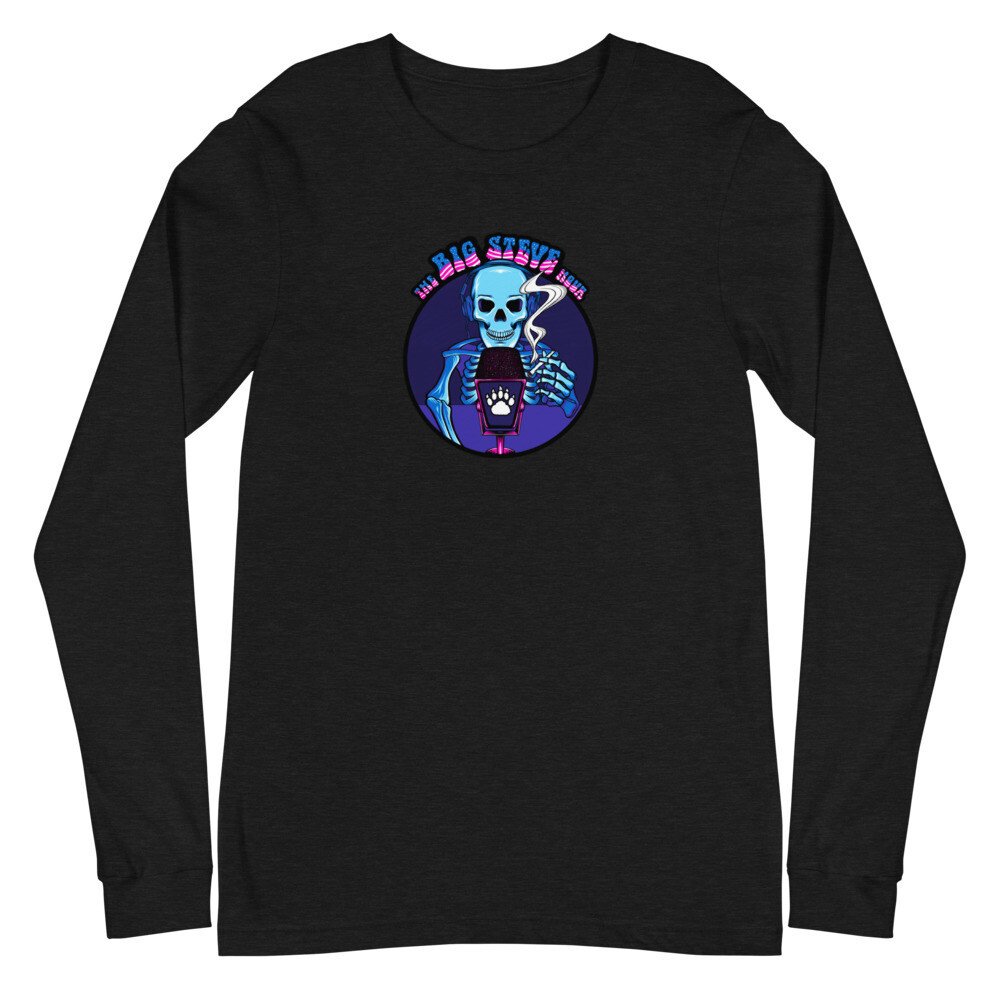 Big Steve&#39;s Hour Unisex Long Sleeve Tee, Color: Black Heather, Size: XS