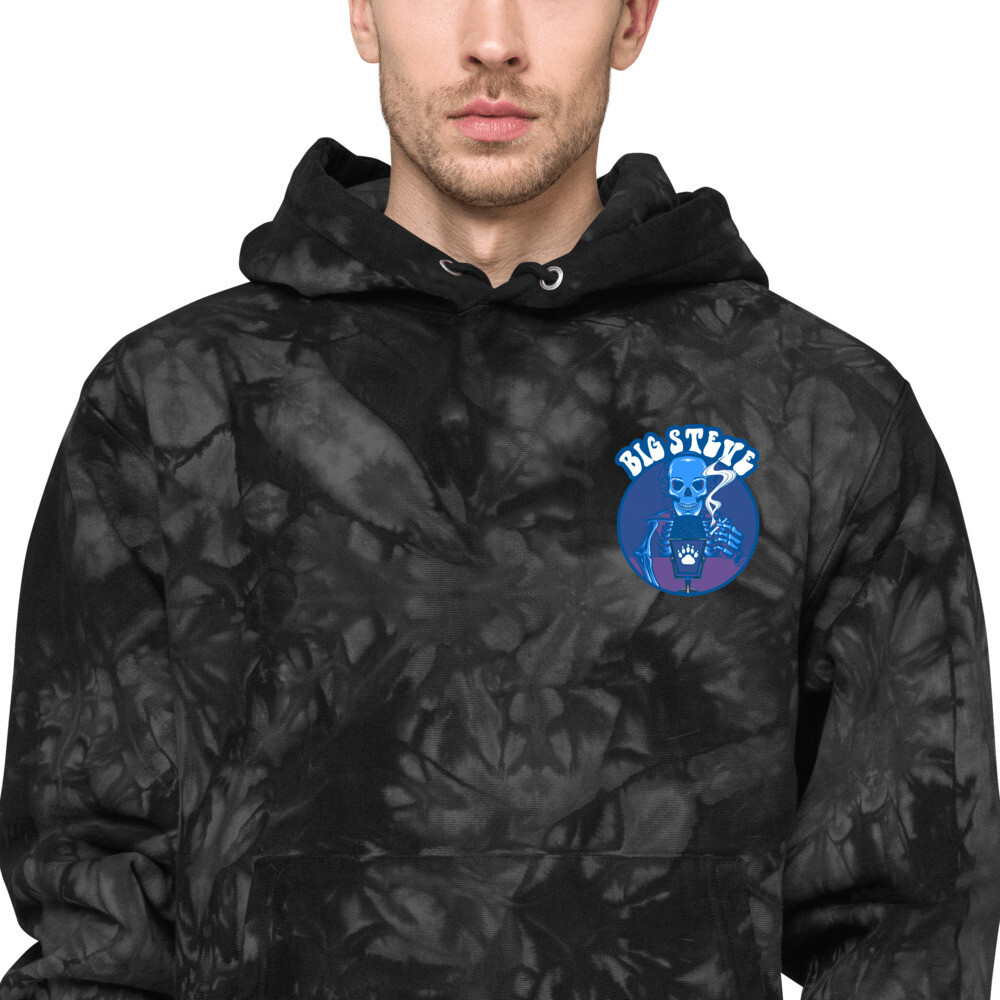 Big Steve Unisex Champion tie-dye hoodie, Color: Black, Size: S