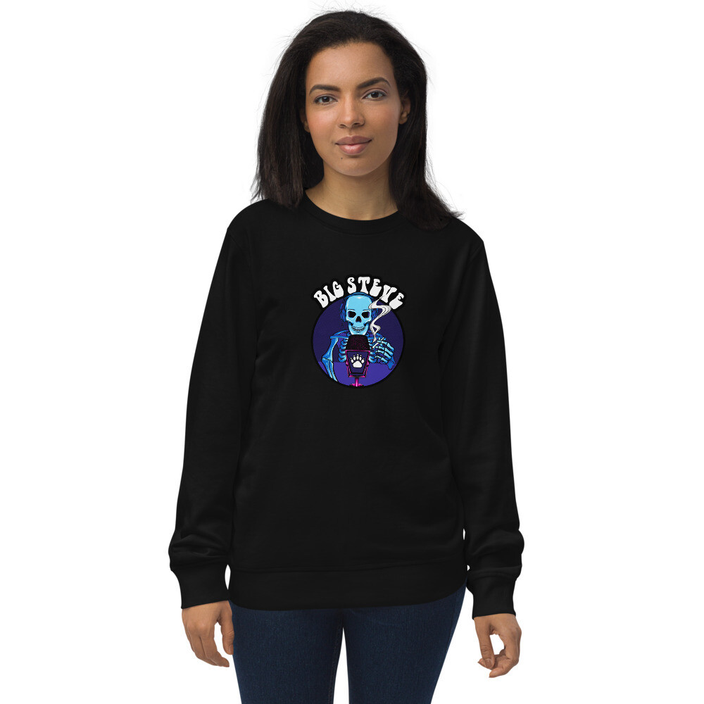 Big Steve&#39;s Unisex organic sweatshirt, Color: Black, Size: S
