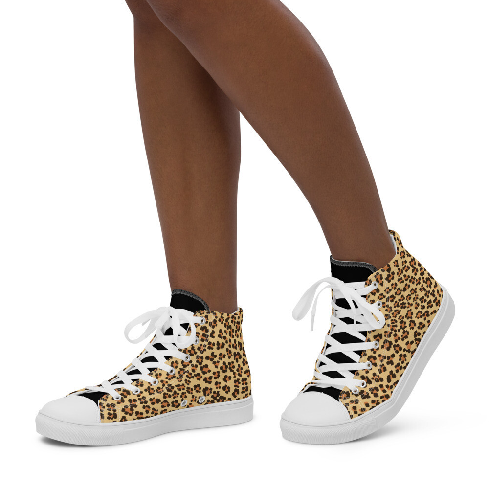 byHISdirection Leopard Women’s high top canvas shoes