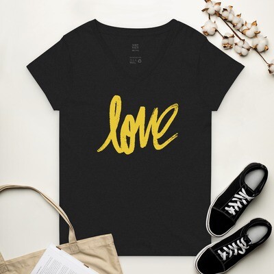 Love Script Women’s recycled v-neck t-shirt