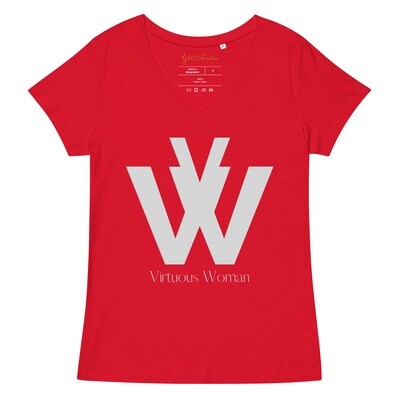 VW - Virtuous Woman - Women’s fitted v-neck t-shirt