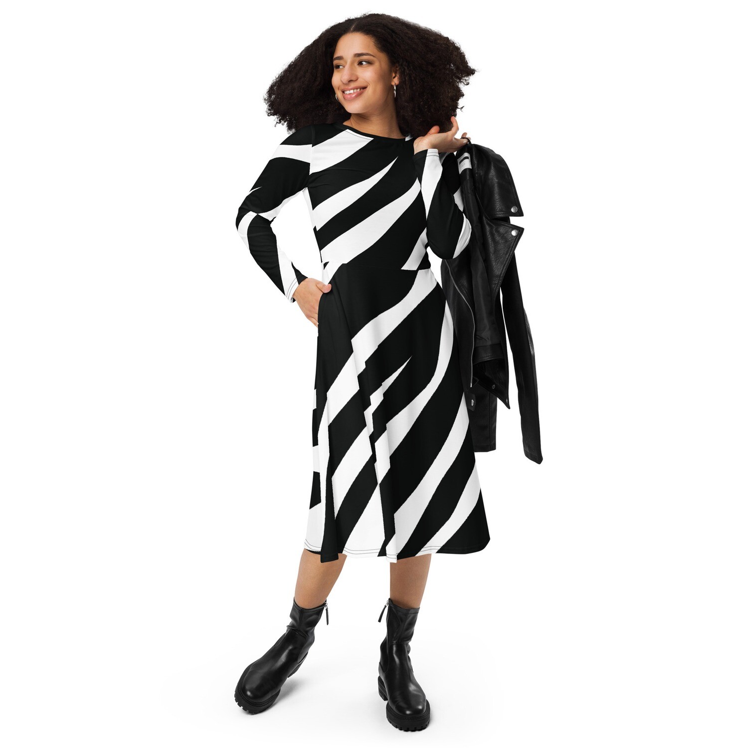 Vi's Zebra Print Midi Dress