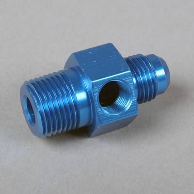 Nippel AN6-NPT3/8&quot; med uttag för bränsletrycksmanometer (1/8)
