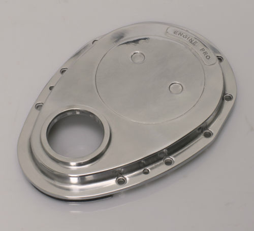 TIMING CHAIN COVER SBC polerad aluminium
