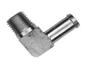 Slangnippel 1/4&quot;NPT-3/8 vinkel 90grad