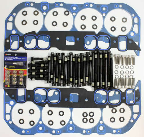 BBC CHEV OVAL PORT ALUMINUM HEADS TOP END KIT GASKET SET TEK-1017-1212
