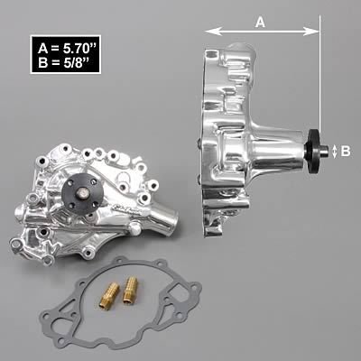 Vattenpump Högvolym Polerad Clockwise Ford 302, 351W