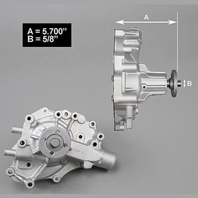 Vattenpump Aluminum, Natural, Ford, 302/351W,