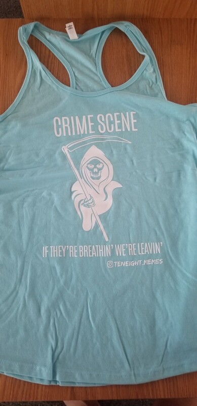 Crime Scene Female Racerback Tank (TEAL)