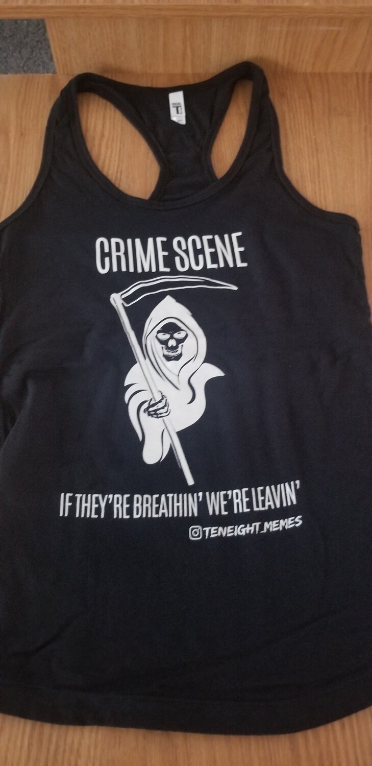 Crime Scene Female Racerback Tank (BLK)