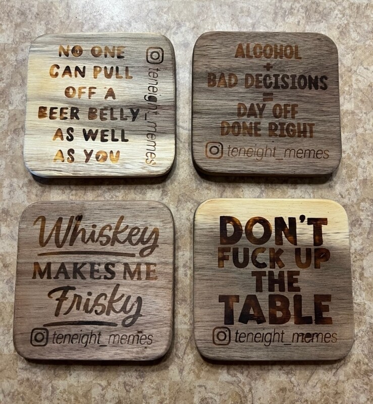 Square Wooden Coaster (4 pack)