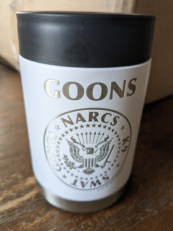 Goons Can Coozie (Stainless Steel - White)