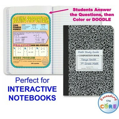 RATIOS and PROPORTIONS Doodle Math - Interactive Notebooks (Guided Notes)
