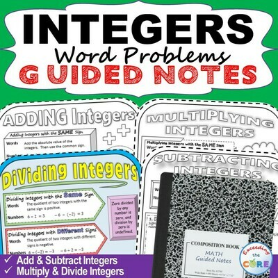 INTEGERS Doodle Math - Interactive Notebooks (Guided Notes)