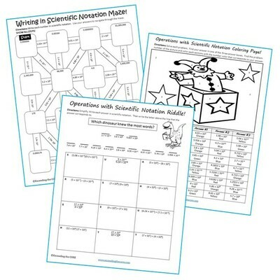 SCIENTIFIC NOTATION Maze, Riddle, &amp; Color by Number (Fun MATH Activities)